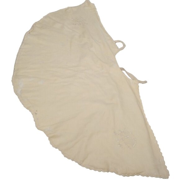 Vintage Girls Cape Embroidered Flower Scallop Stained Collectible Decor READ - Picture 5 of 16